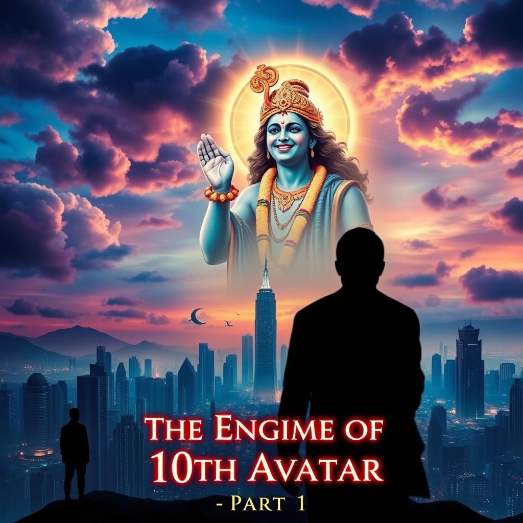 A mesmerizing book cover featuring Lord Krishna in divine splendor, laughing with cosmic energy radiating around him, symbolizing wisdom beyond time