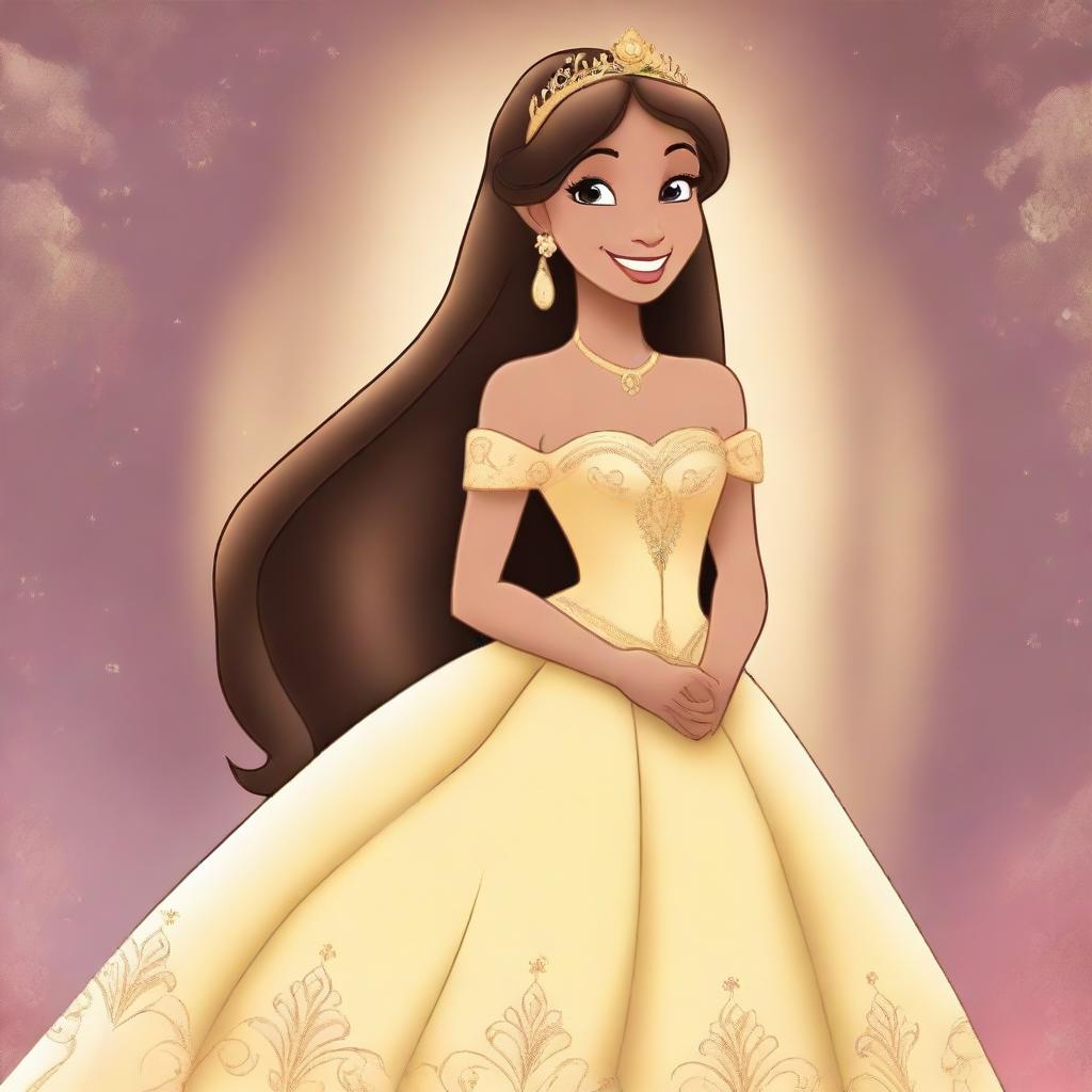 A high-quality digital art image featuring a princess with a radiant smile