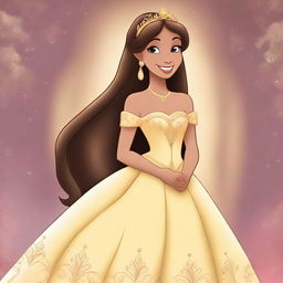 A high-quality digital art image featuring a princess with a radiant smile