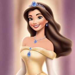 A high-quality digital art image featuring a princess with a radiant smile