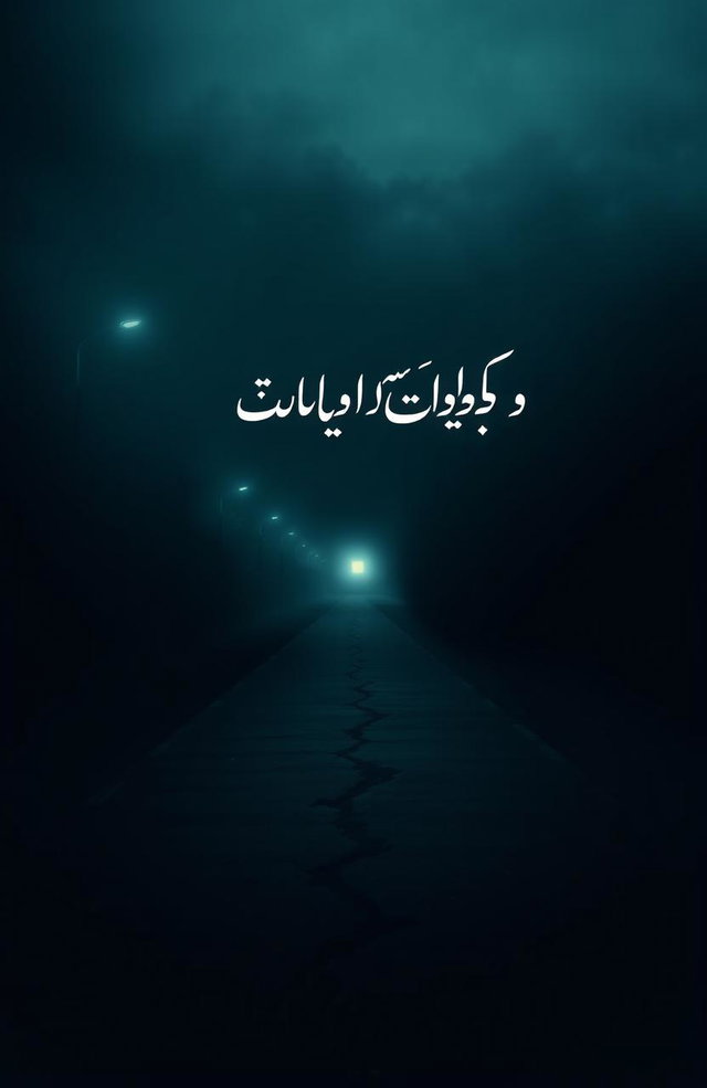 A long, slightly broken pathway disappearing into dense fog and darkness, creating a sense of suspense and an uncertain journey