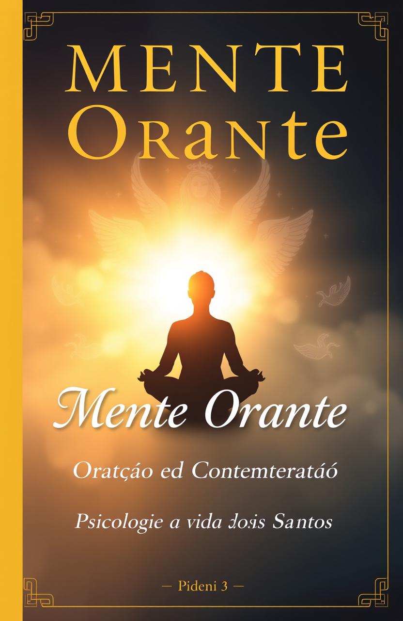A visually engaging book cover for 'Mente Orante: Oração e Contemplação - Psicologia e a Vida dos Santos'