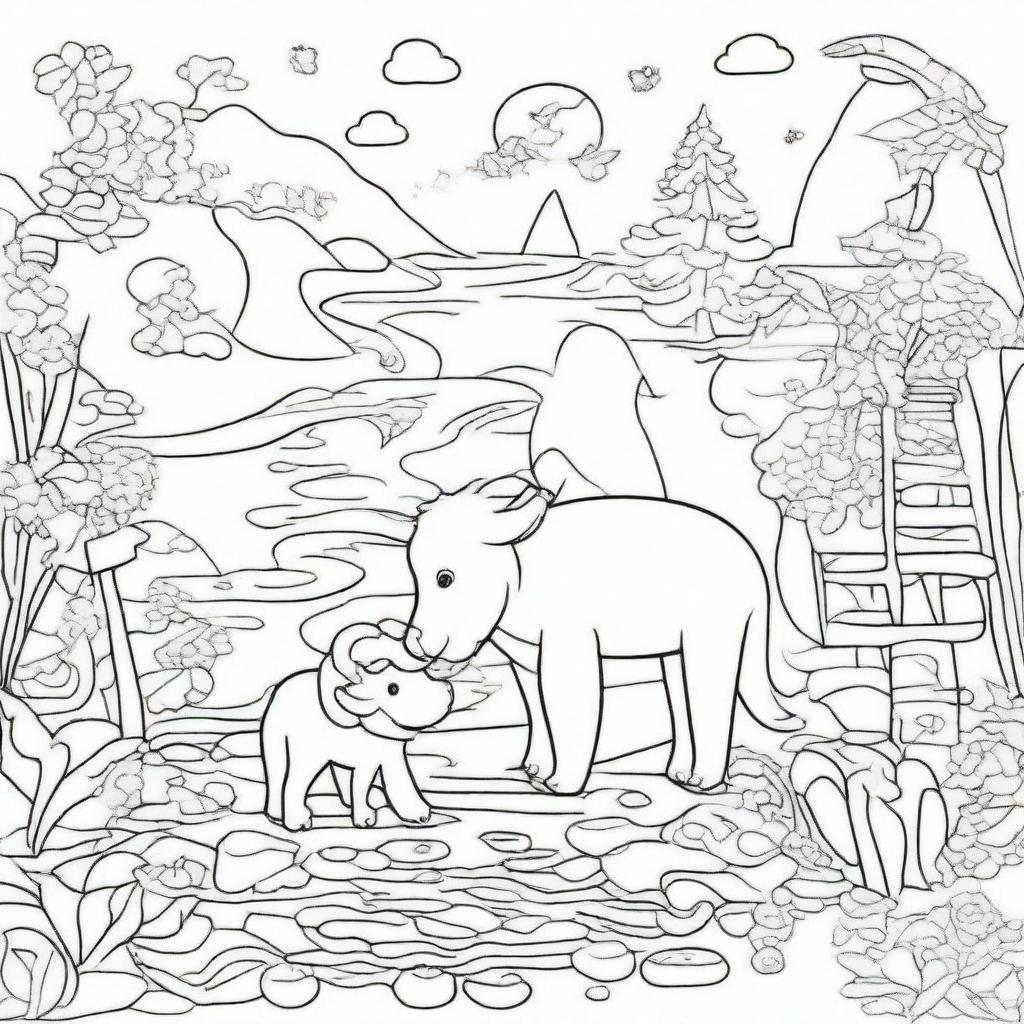 A high-quality line art image designed for children's coloring