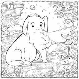 A high-quality line art image designed for children's coloring