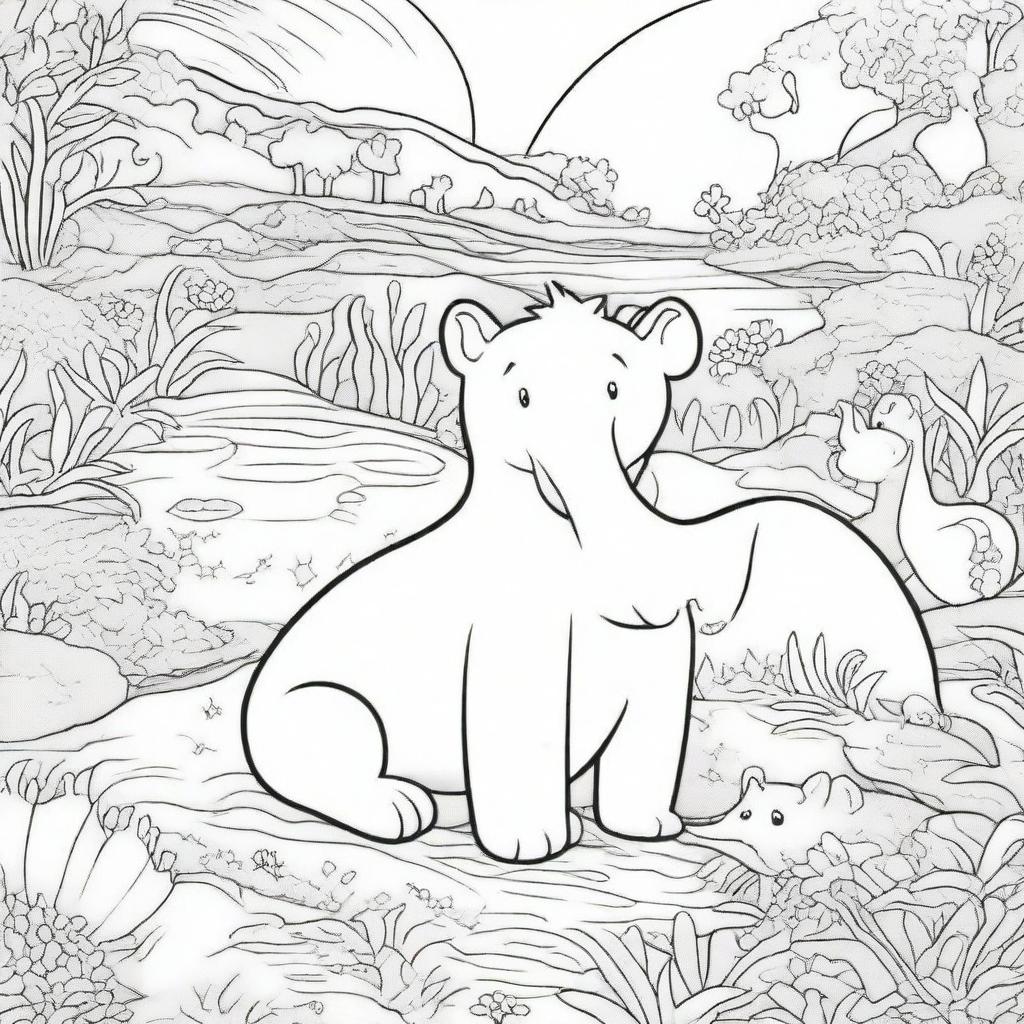 A high-quality line art image designed for children's coloring