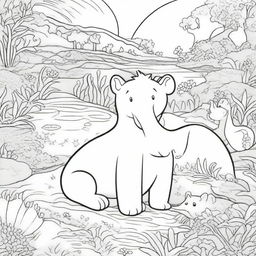 A high-quality line art image designed for children's coloring