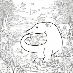 A high-quality line art image designed for children's coloring