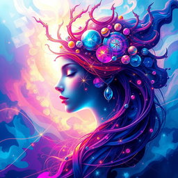 A stunning digital art piece inspired by the original image, featuring vibrant colors and intricate details
