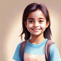 A high-quality digital art piece portraying a young girl