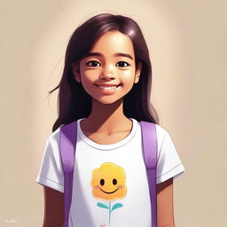 A high-quality digital art piece portraying a young girl