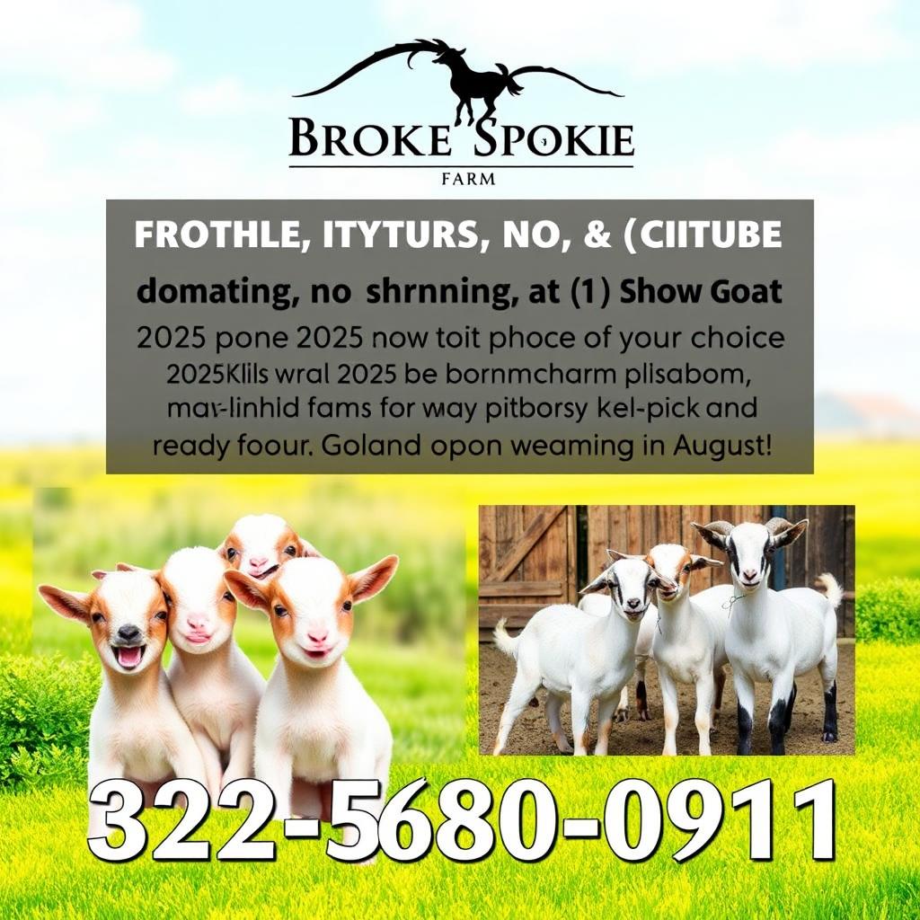 A vibrant and eye-catching flyer design for Broken Spoke Farm featuring their logo prominently at the top