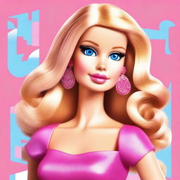 An image that showcases a highly detailed, digital art representation of Barbie