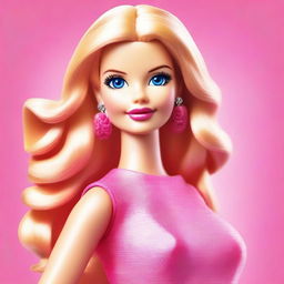 An image that showcases a highly detailed, digital art representation of Barbie