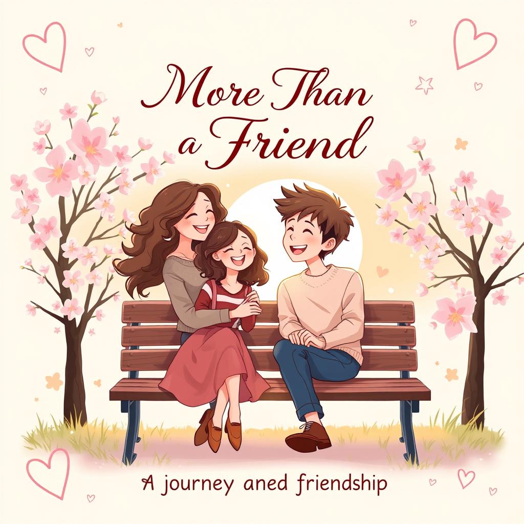 A heartwarming book cover illustrating a romantic relationship blossoming from friendship