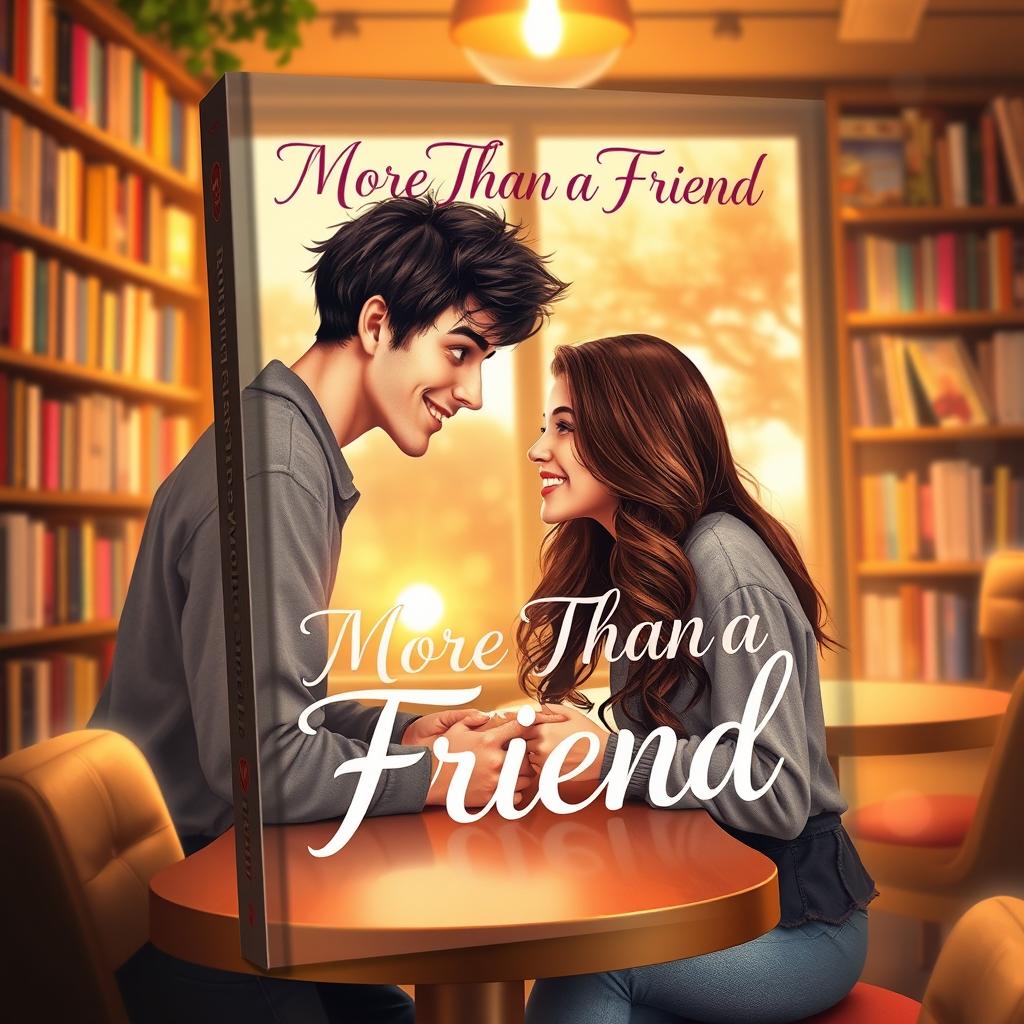 A romantic and heartfelt book cover design titled 'More Than a Friend'