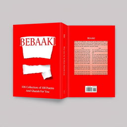 A book cover design featuring a vibrant red color for both the front and back, with a striking white middle section on both
