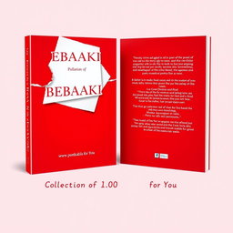 A book cover design featuring a vibrant red color for both the front and back, with a striking white middle section on both