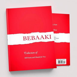 A visually striking book cover design with a bold red color for both the front and back, featuring a prominent white middle section on both