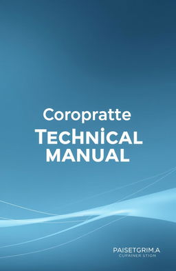 A sleek and professional corporate technical manual cover featuring a modern design