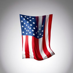 A striking poster featuring the American flag, showcased prominently in the center