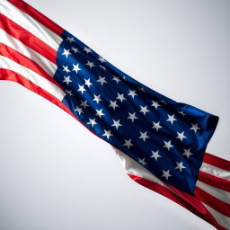 A striking poster featuring the American flag, showcased prominently in the center