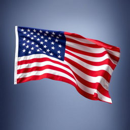 A striking poster featuring the American flag, showcased prominently in the center