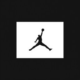 A bold and sleek representation of the iconic Jordan logo in solid black