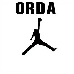 A bold and sleek representation of the iconic Jordan logo in solid black