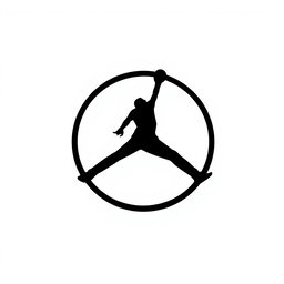 A bold and sleek representation of the iconic Jordan logo in solid black