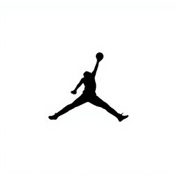 A bold and sleek representation of the iconic Jordan logo in solid black