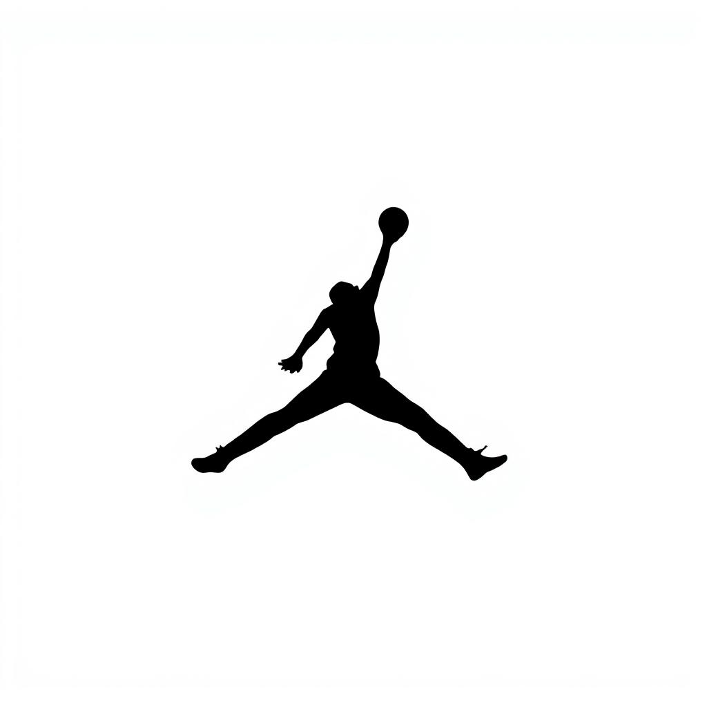 A bold and sleek representation of the iconic Jordan logo in solid black