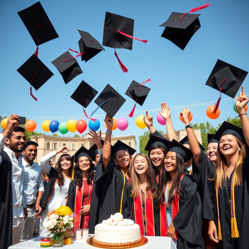 Joyful Graduation Celebration: Achievements & Camaraderie