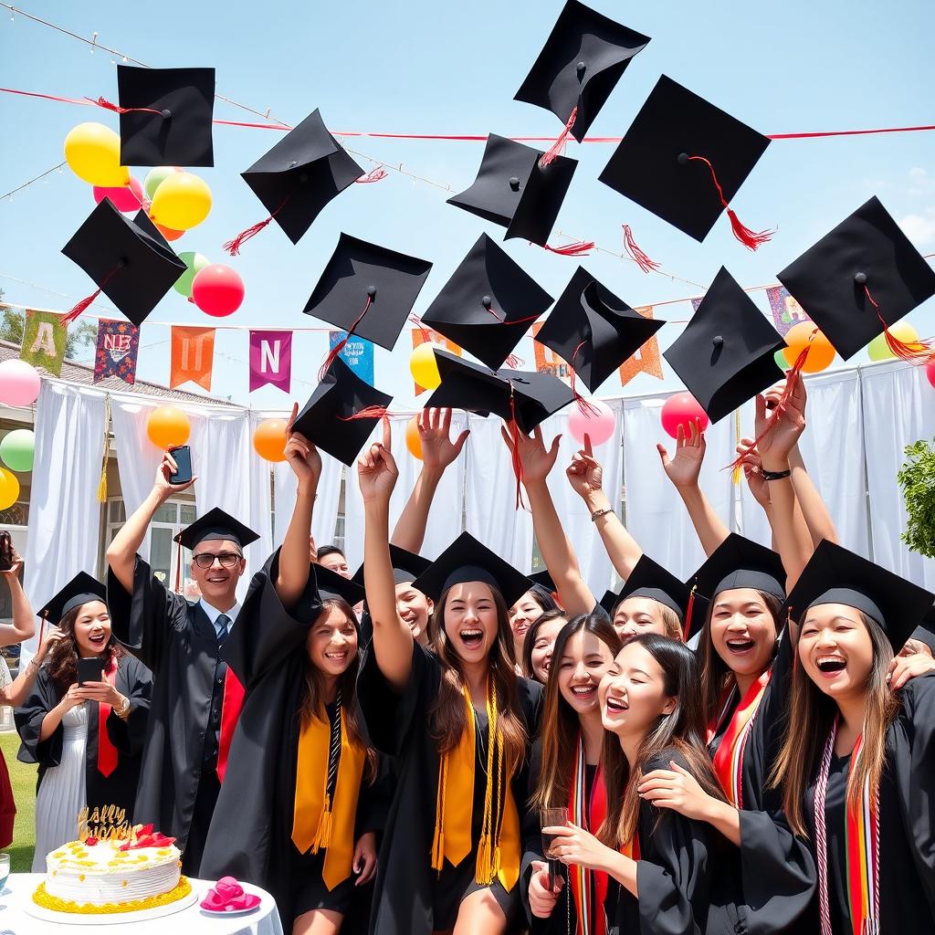 Joyful Graduation Celebration: Achievements & Camaraderie
