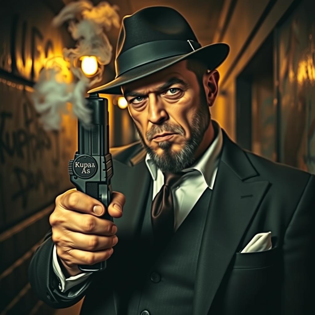 Rugged Mafia Man in Action