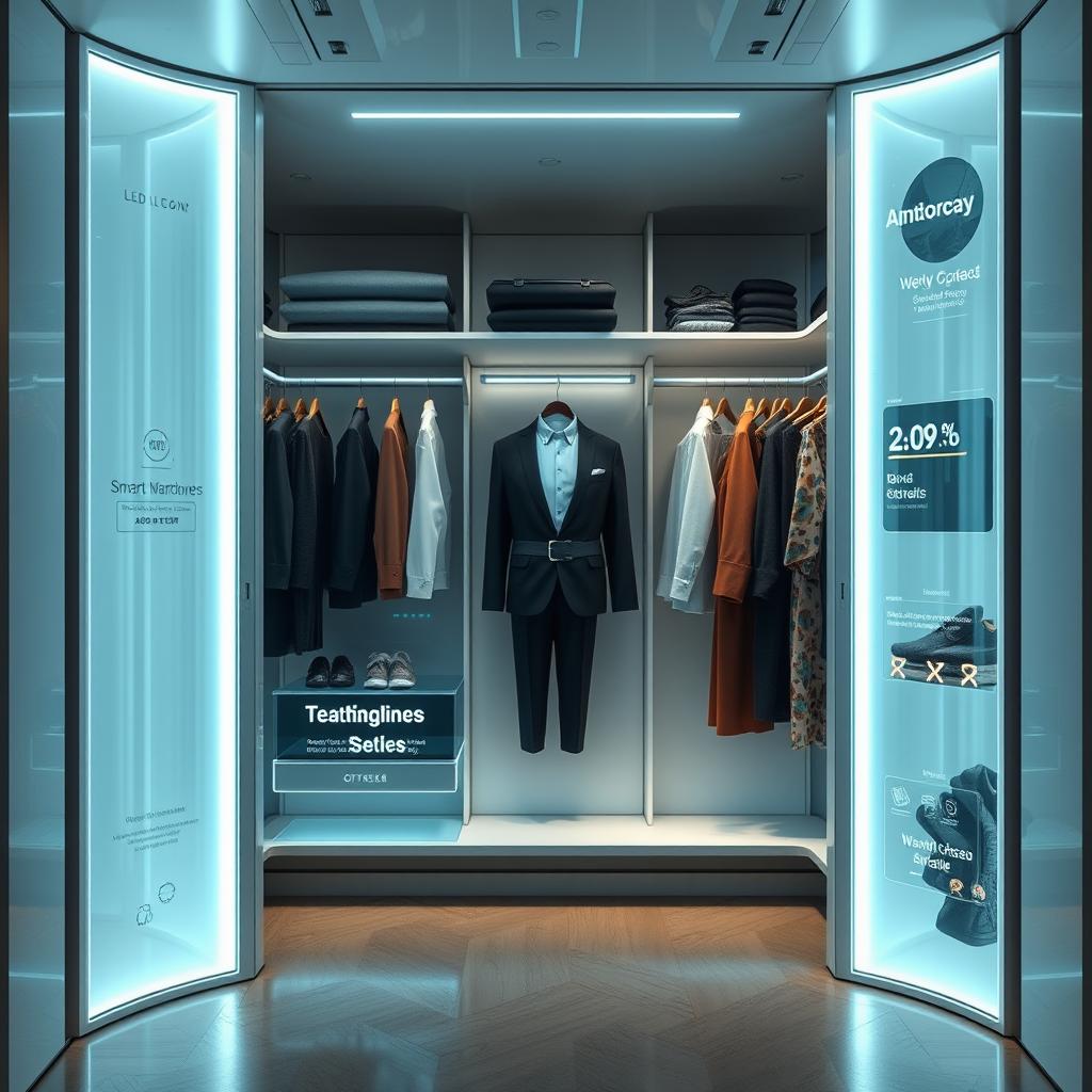 A futuristic closet design set in the year 2050