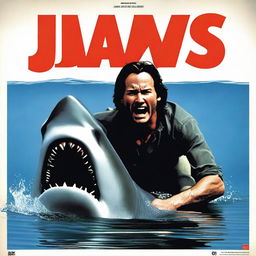 This is a high-quality movie poster image for the film Jaws, starring Keanu Reeves