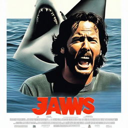 This is a high-quality movie poster image for the film Jaws, starring Keanu Reeves