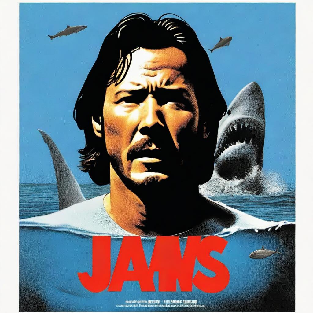 This is a high-quality movie poster image for the film Jaws, starring Keanu Reeves