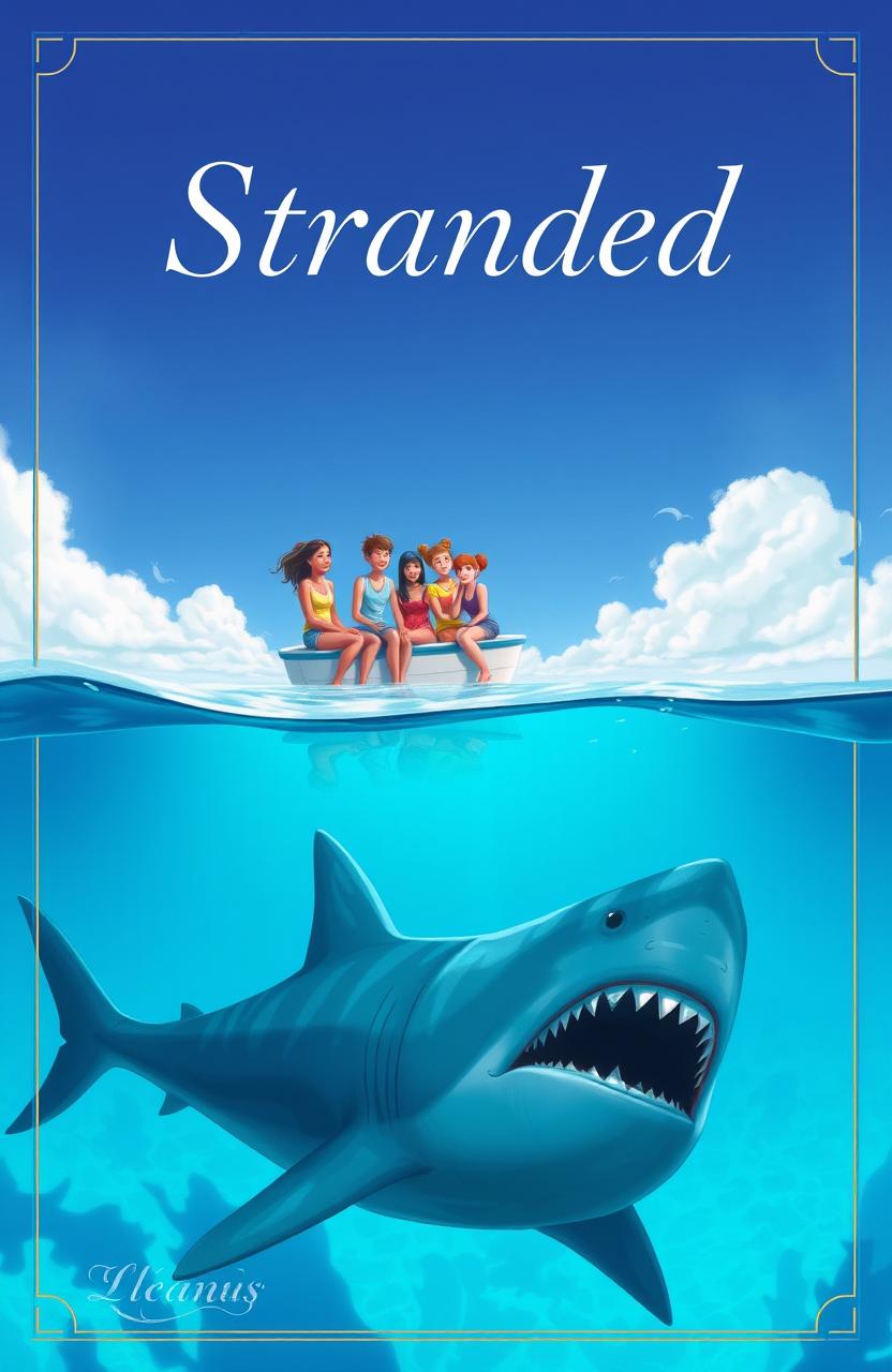 A beautiful and elegant book cover illustration titled 'Stranded'