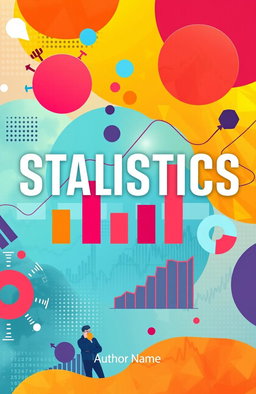 A visually striking cover design for a statistics book, featuring a bold title in modern typography