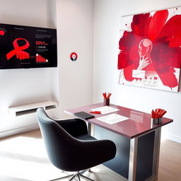 A modern psychological assessment scene focused on social awareness, featuring a maroon and red color theme