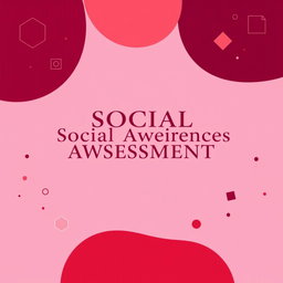 A modern cover page for a psychological assessment focused on social awareness, featuring a striking maroon and red color theme