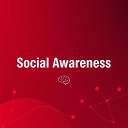 A modern cover page for a psychological assessment titled 'Social Awareness', showcased with a rich maroon and various shades of red theme