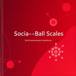 A modern cover page for a psychological assessment titled 'Socia-Ball Scales' focused on social awareness, designed with a rich maroon and various shades of red