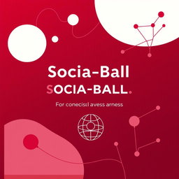 A modern cover page for a psychological assessment titled 'Socia-Ball Scales' focused on social awareness, designed with a rich maroon and various shades of red