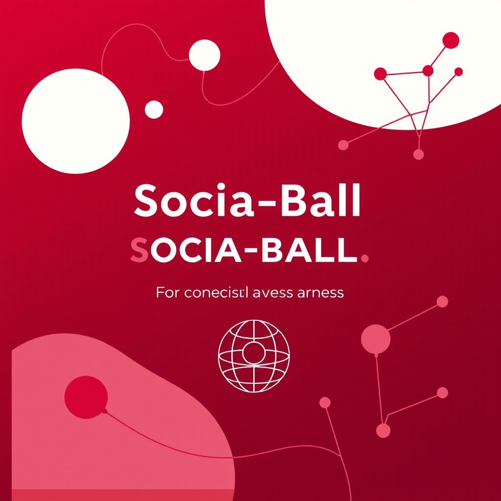A modern cover page for a psychological assessment titled 'Socia-Ball Scales' focused on social awareness, designed with a rich maroon and various shades of red