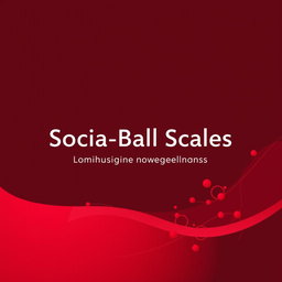 A modern cover page for a psychological assessment titled 'Socia-Ball Scales', emphasizing social awareness with a theme centered around maroon and various shades of red