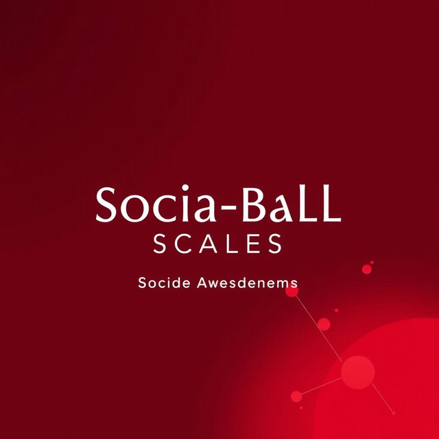 A modern cover page for a psychological assessment titled 'Socia-Ball Scales', emphasizing social awareness with a theme centered around maroon and various shades of red