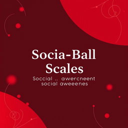 A modern cover page for a psychological assessment titled 'Socia-Ball Scales', emphasizing social awareness with a theme centered around maroon and various shades of red