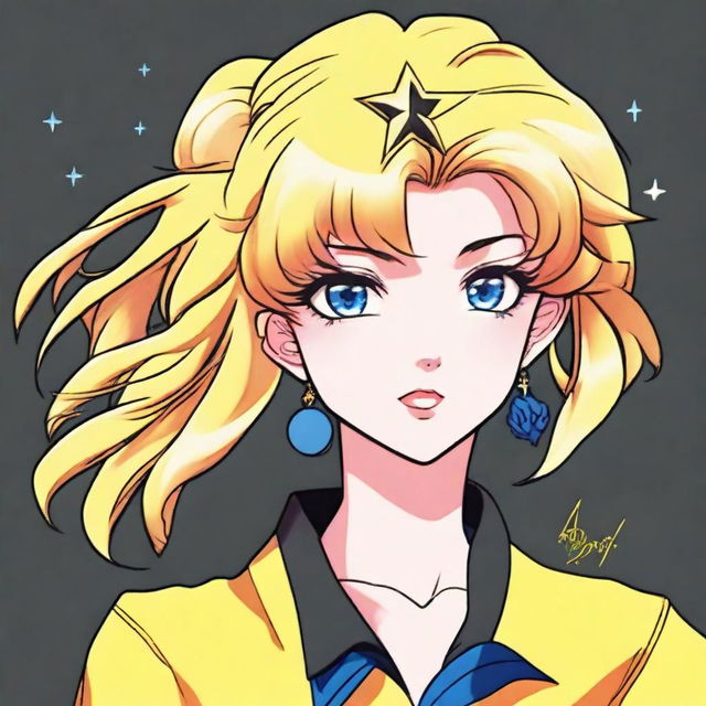 The image is a high-quality representation of an 80s anime girl, reminiscent of the Sailor Moon art style